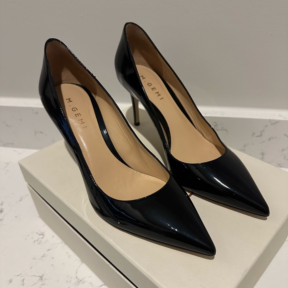 M Gemi Esatto 70mm Black Patent Size 39